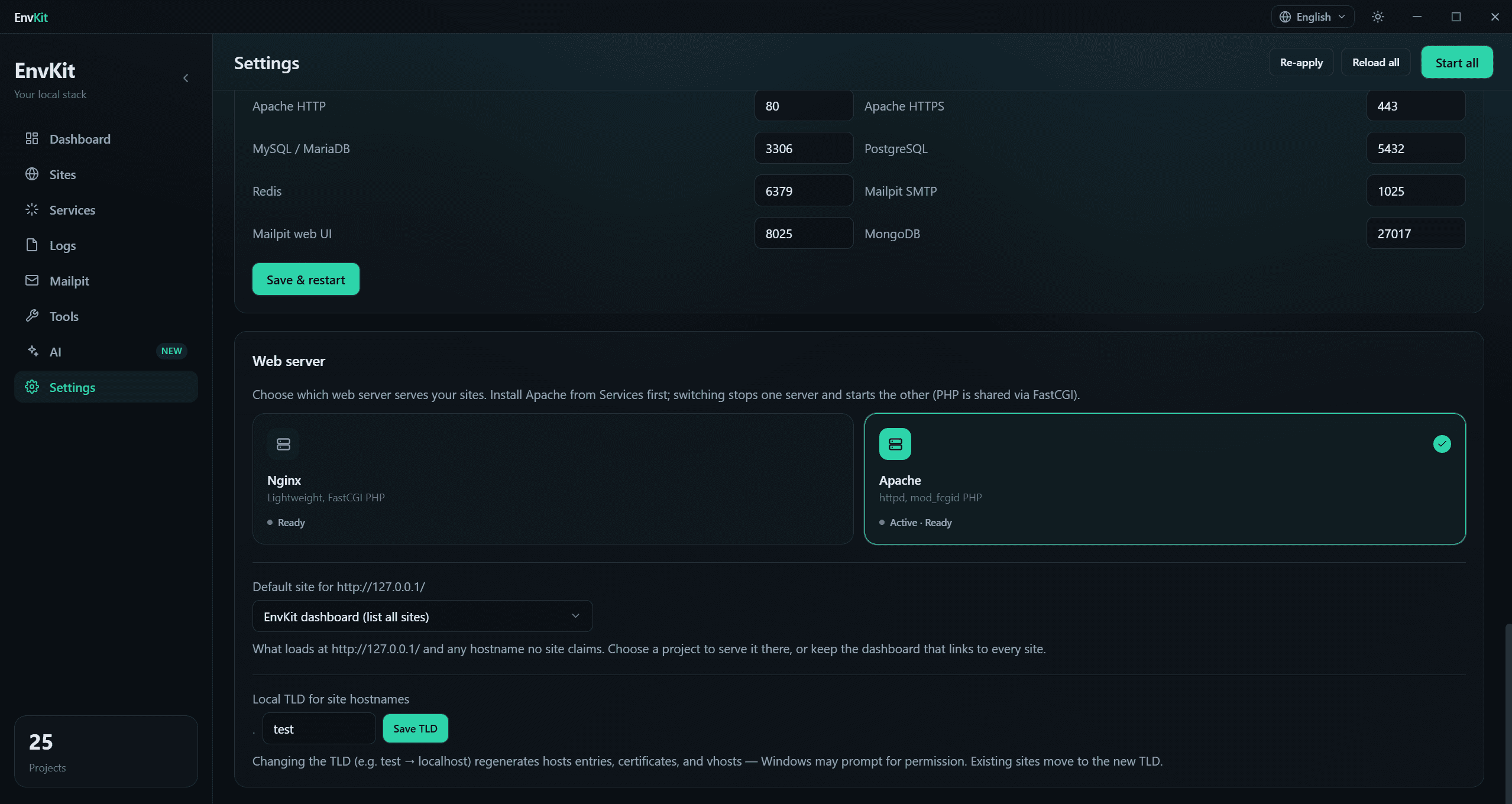 EnvKit — مدير بيئة التطوير المحلية
