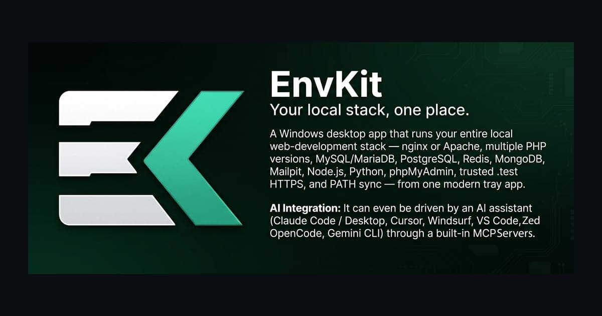 EnvKit — مدير بيئة التطوير المحلية